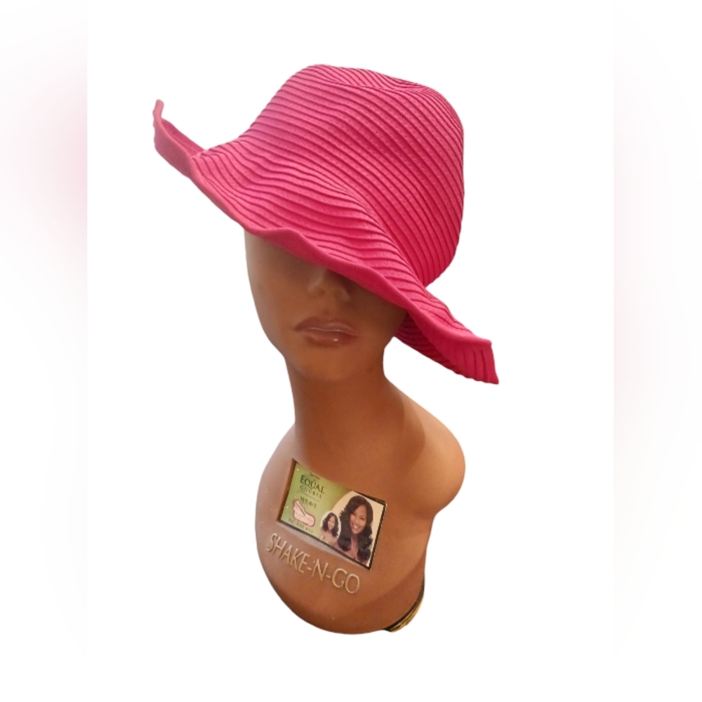 Fuschia Pink Ribbed Cosmopolitan Women's Hat OS - Picture 2 of 4